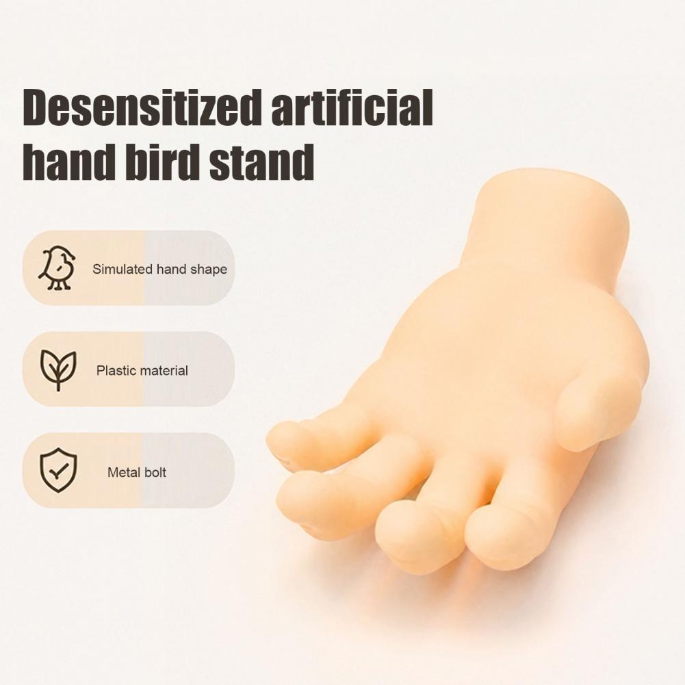 Bird Perch for Cage Hand-shaped Parrot Perch Stand with Screw Fastener Non-slip Bird Cage Perch for Budgie Cockatiels
