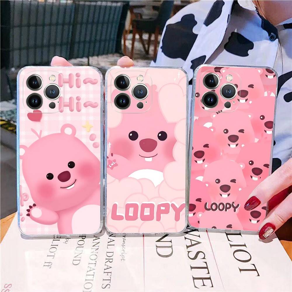 Милый Мультяшный Чехол L-Loopys для IPhone 11 13 16 12 17 14 15 Pro Max Plus Мягкая Прозрачная Задняя Крышка Coque