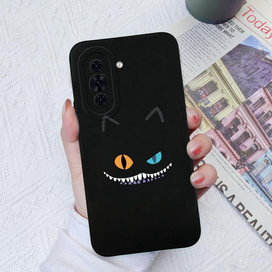 Чехол для телефона Huawei Nova 4E 5T 6 7 8 9 10 SE 11 Pro P30 P40 Lite, мягкий матовый жидкий силиконовый чехол, милый модный противоударный чехол с котом для Huawei, бампер