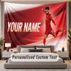 Custom Name Text Tapestry Mohamed Salah Personalized Polyester Wall Tapestry For Bedroom And Room