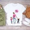 Women Cartoon Momlife Mom Mother Boy Girl Print Mother Lady T Shirts Top T Shirt