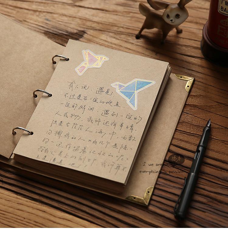 Блокнот на кольцах из крафт-бумаги формата А5: Ретро Журнал и Литературный Дневник Путешествий Планировщик для Девочек