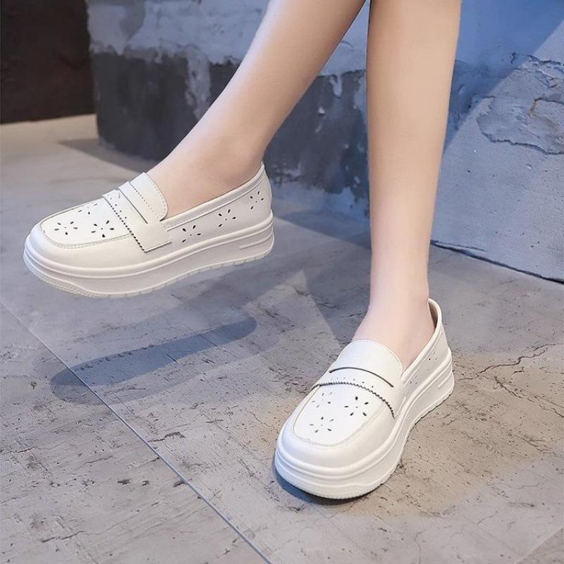 Nurse Shoes Women's Soft Sole Breathable Not Tired Feet Summer White Work Shoes Thick Sole Heightening White Shoes Medical Shoes
