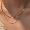 Stainless Steel Double Chain Necklace Female Ins Vegan Snake Bone Chain Elegant Jewelry Gift for Her