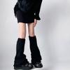 Женские зимние гольфы Harajuku, расклешенные, свободные, однотонные, меховые, до колена