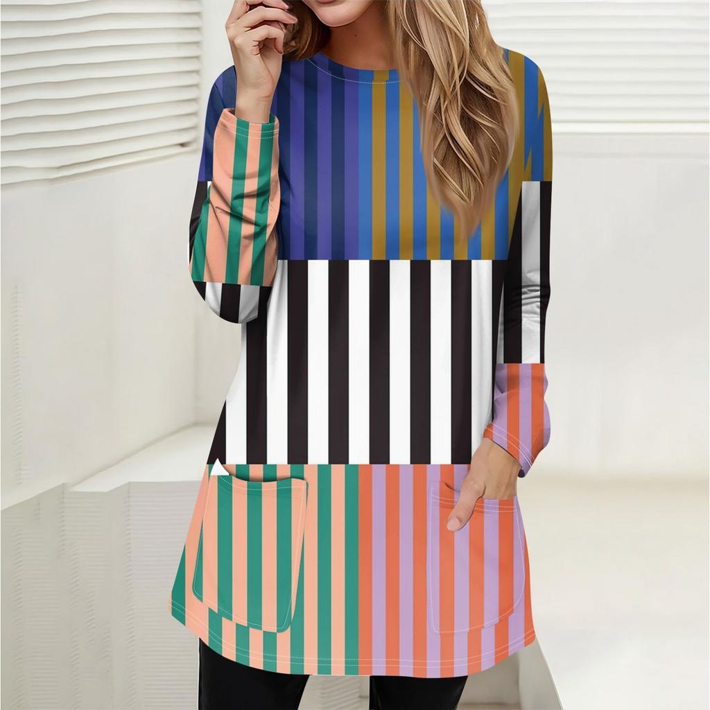 Women's Sweatshirt Pullover Active Sportswear Pocket Print Casual Round Neck Long Sleeve Top