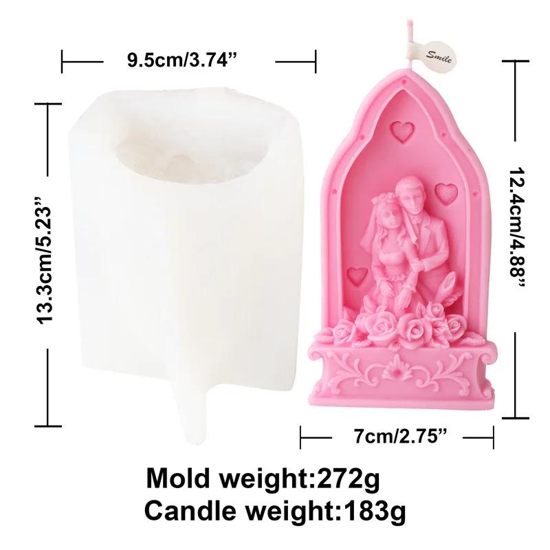 Lover Silicone Candle Mold Bride Groom Soap Resin Mould Gypsum Candle Making Tool Human Craft Molde De Vela Wedding Decor DIY Valentine's Day Gift