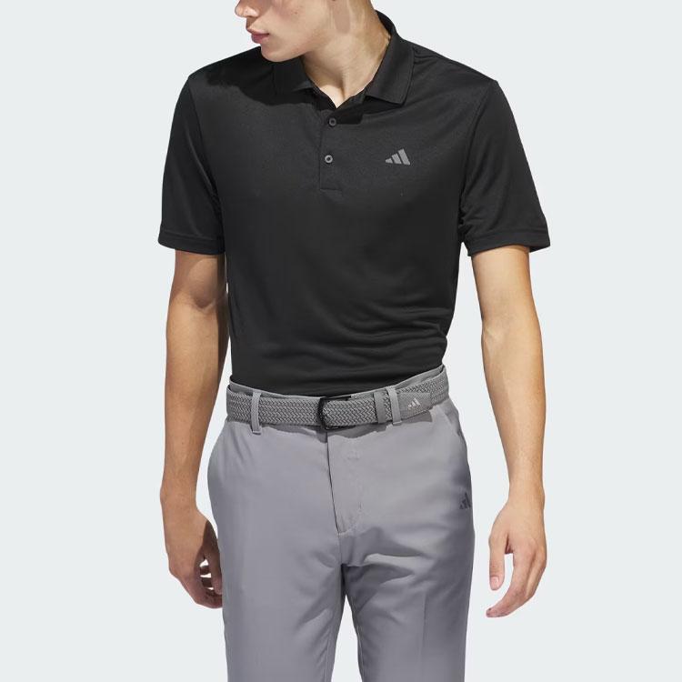 adidas Рубашка поло Performance Golf Solid Color Logo с коротким рукавом Polo для мужчин, черные IN6418