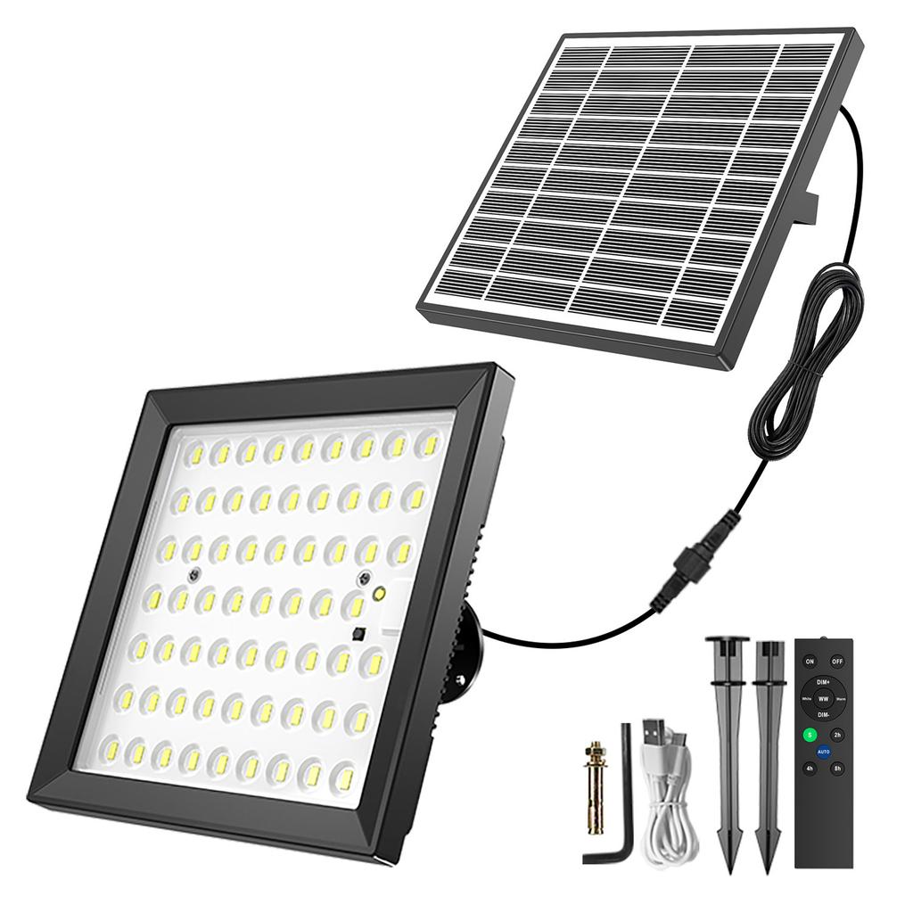 Настенный светильник на солнечной энергии, газонная лампа, внутренние и уличные солнечные настенные светильники, 124 светодиода * 2 с пультом дистанционного управления