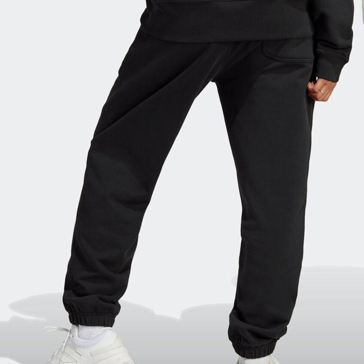 Adidas Solid Color Logo Jogger Pants Unisex Bottoms Black IC4079