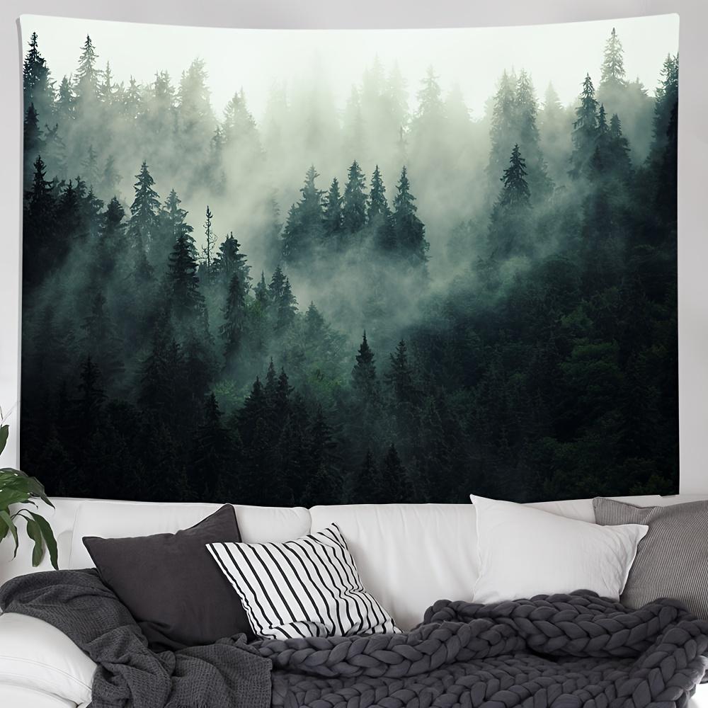 natural fog tree backing wall mounted living room bedroom office - harmonious mountain scenery forest decoration