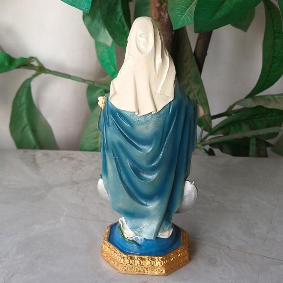 Стоящая статуя Девы Марии, статуэтка Богоматери из смолы, скульптура, домашний офис, книжная полка, украшение рабочего стола, орнамент, духовные дары