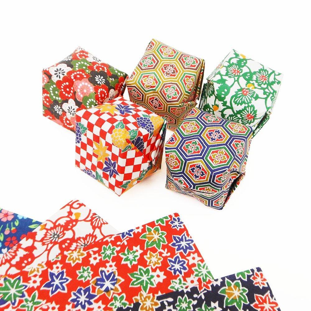 Ehime Shiko Washi Yuzen Chiyogami Maple Small Cut Blue 10 Sheets YU-No.04