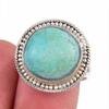 Подарочное кольцо из чистого серебра 925 пробы с натуральным тибетским бирюзовым камнем S.7 A2t85