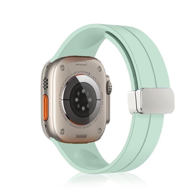 Strap For Apple watch ultra 3 2 band 44mm 45mm 49mm 40mm 41mm 46mm Magnetic Silicone Bracelet correa iWatch Series 8 se 9 10 11