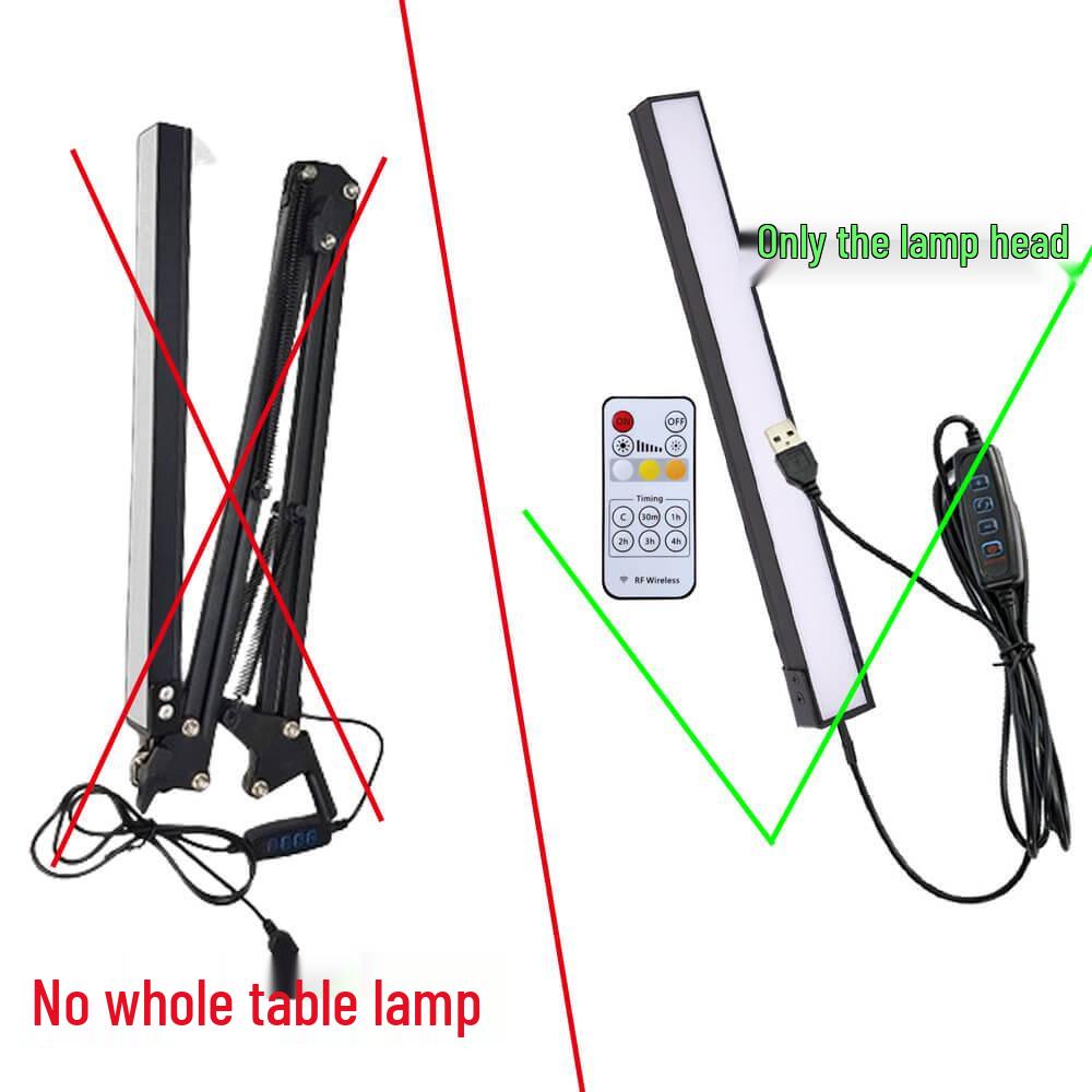 Светодиодная складная настольная лампа с дистанционным управлением и длинным плечом, с защитой глаз для освещения учебы или общежития, питание от USB, с клипсой