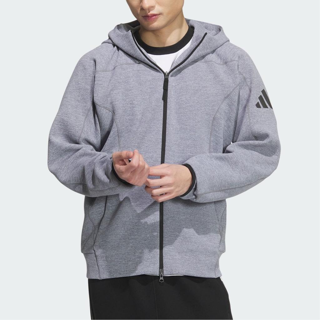 Adidas ЗНЕ. Японский логотип Удобная толстовка с капюшоном на молнии Мужские толстовки Stone-Blue IX5655