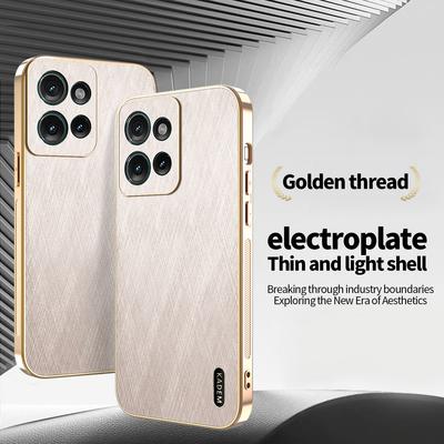 KADEM Чехол для Motorola Moto G56 5G Гальваническое покрытие Шелковистая текстура ПУ+ТПУ Задняя крышка телефона