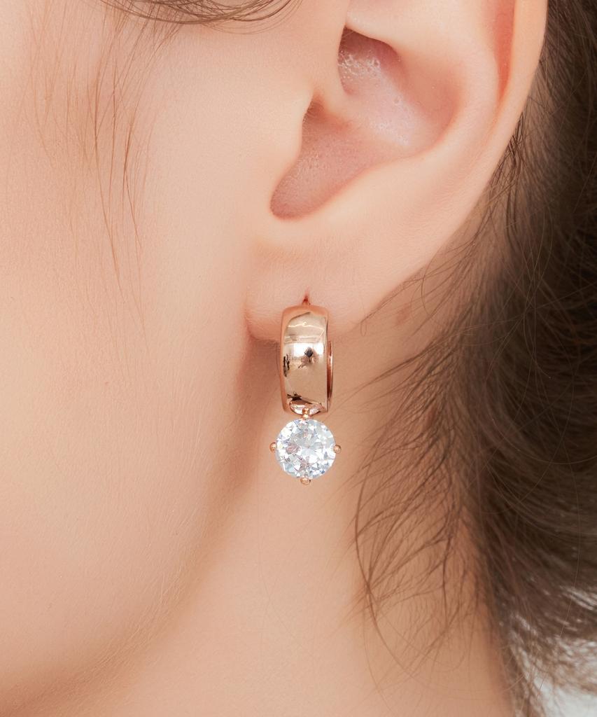 Geigerjewelry Серьги-гвоздики с одним замком Solitaire из 18-каратного золота с покрытием Rose Gi8Kpee087