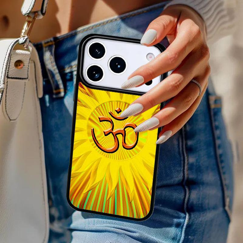 Aum om Намасте символ цветочный дзен йога Чехол для телефона Для iPhone 17 Air 14 15 13 12 Max Чехол Для Apple 16 16e 11 Pro Max Plus Coque