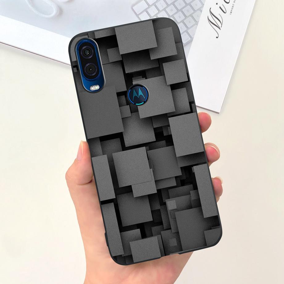 Чехол для телефона Motorola One Vision Задняя крышка Стильный узор Мягкий жидкий силикон ТПУ Чехол Fundas Корпус Motorola One Marco