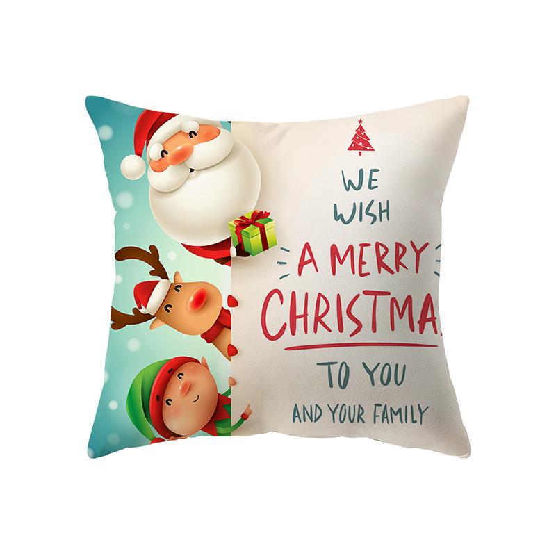 С Рождеством Санта-Клаус с принтом наволочка для дома, гостиной, украшения дивана, квадратная полиэстеровая подушка, наволочка