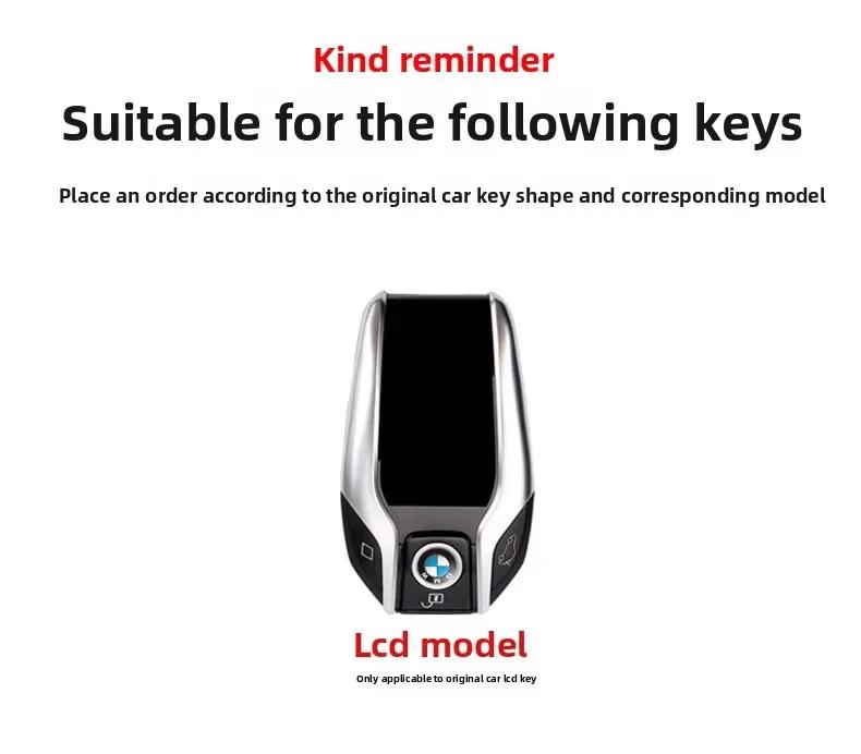 Zinc Alloy Car LED Display Key Case Cover Shell For BMW 5 6 7 Series X3 X4 X5 X7 G30 G31 G11 G12 G01 GT G32 i8 Keyless Accessory VZ9