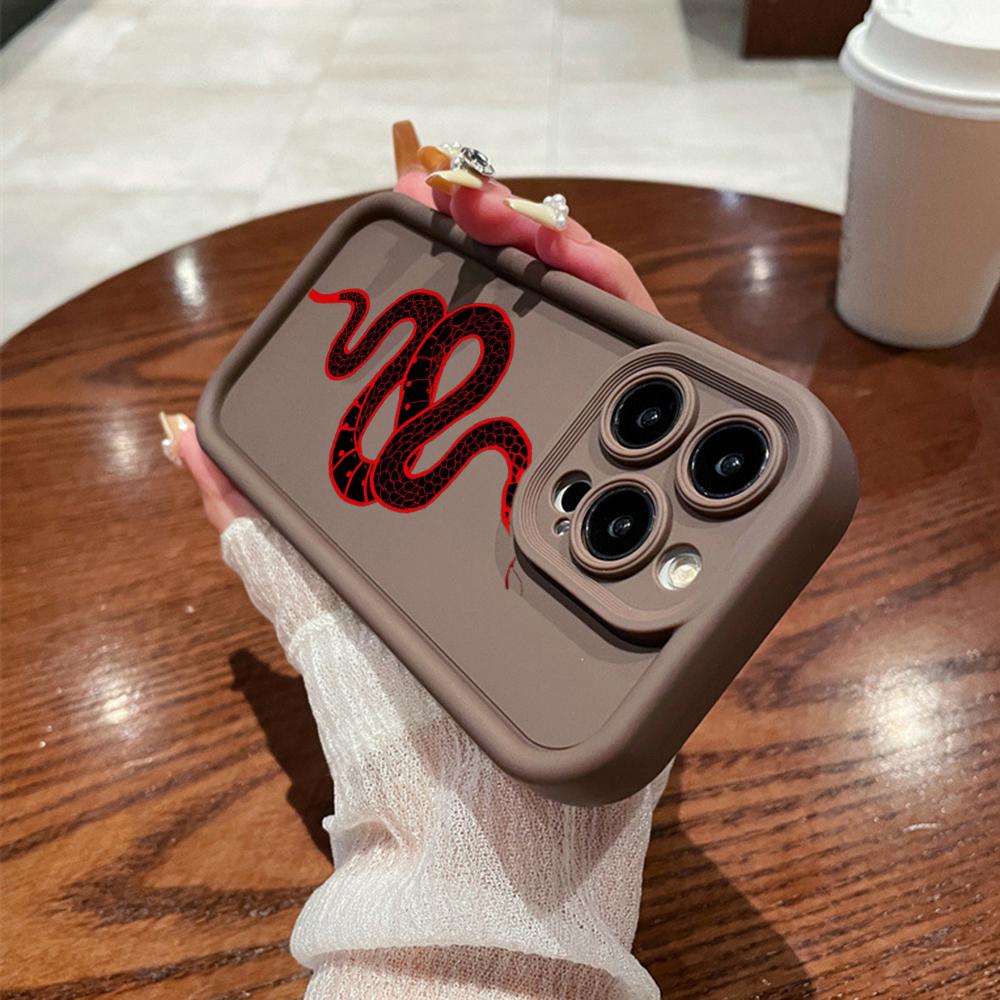 N73 Мягкие чехлы для телефонов с ангельскими глазками и рисунком в виде змеи черного золота для iPhone 15 14 12 11 Pro Max 13 mini 7 8 6S Plus XS Max XR SE противоударный чехол-бампер