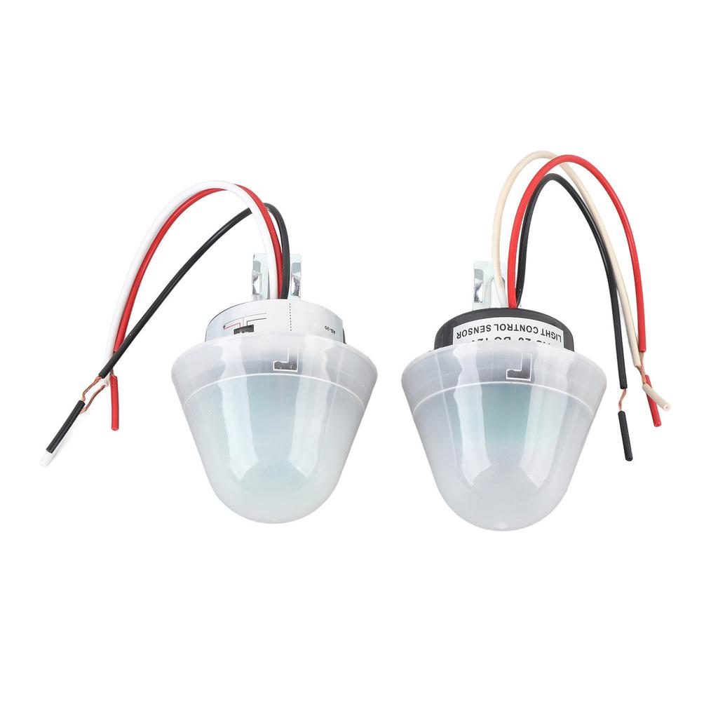 2 Pcs Photocell Light Control Switch 10A Rainproof Sensitive Auto On Off Light Switch for Outdoor Garden AC DC24V