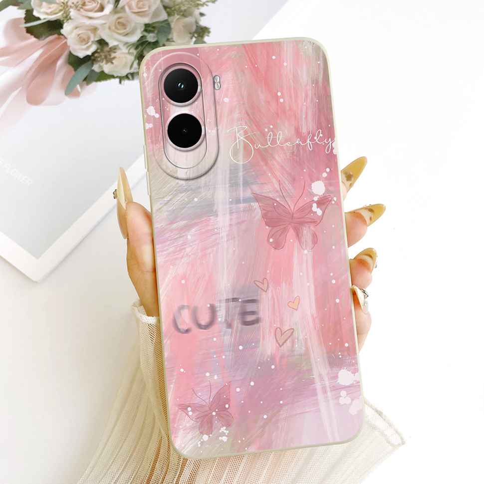 Silicone Case For Xiaomi Poco M7 4G Case Cute Cat Flowers Soft Slim Phone Cases For Xiaomi Poco M7 PocoM7 4G Cover Bumper