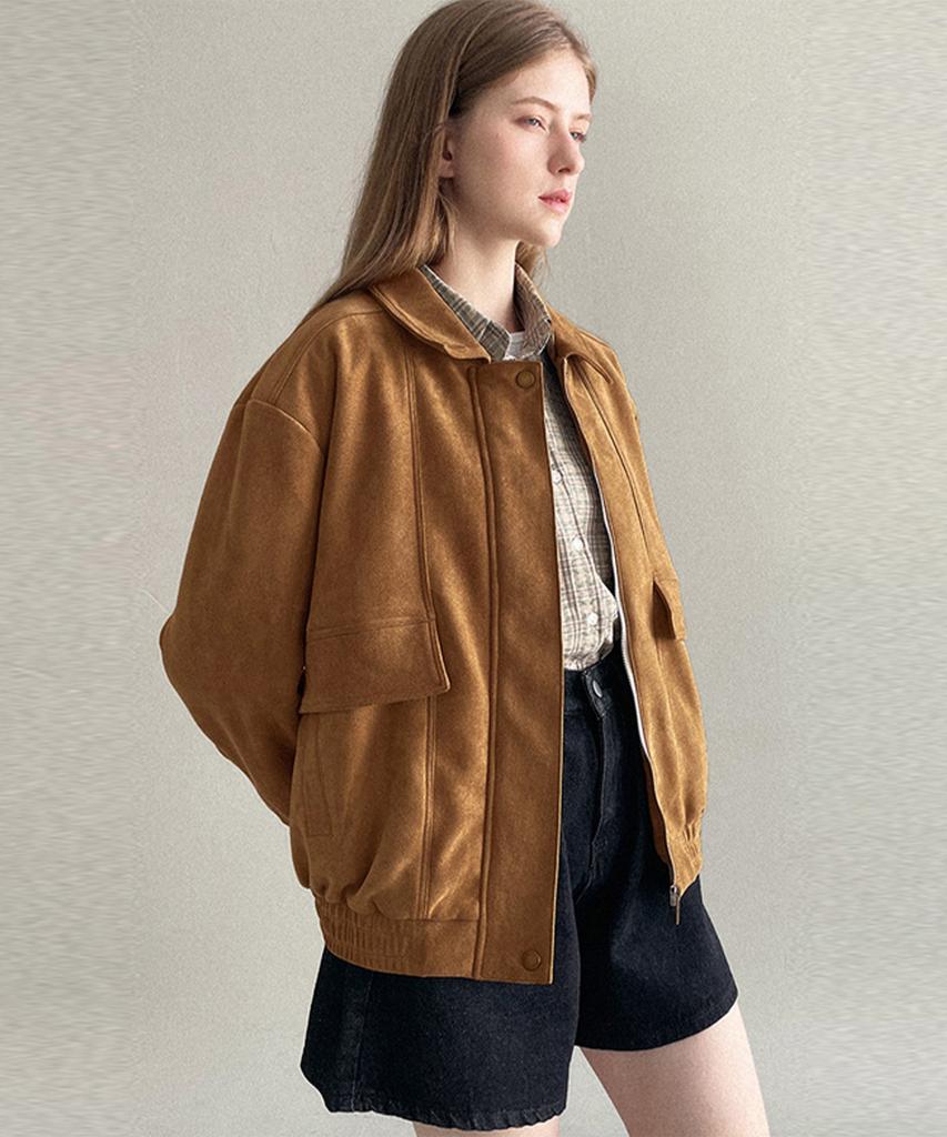 Slowlolli Bomber Suede Jacket