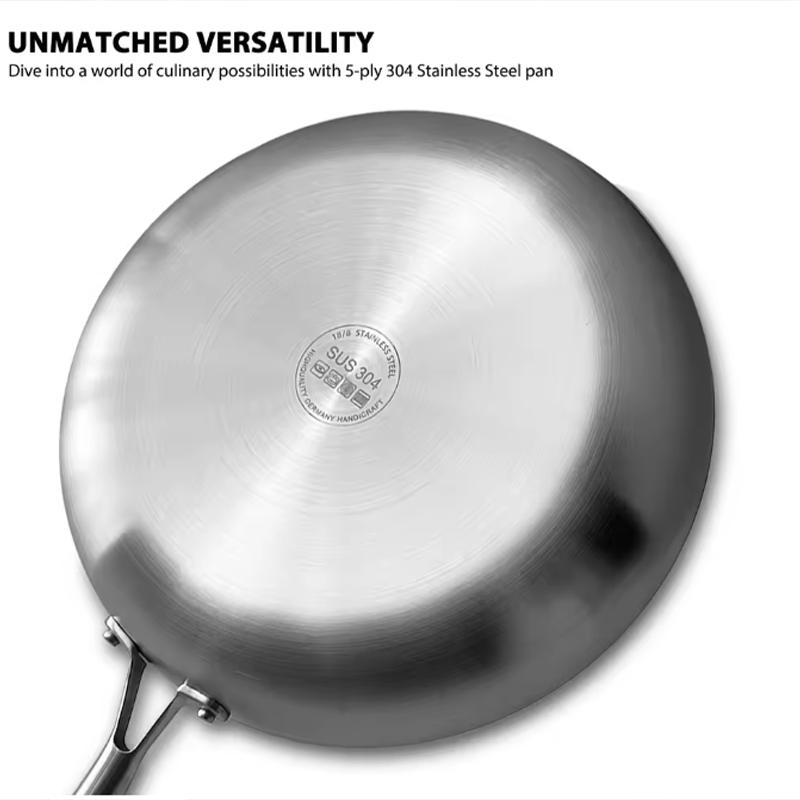 316 Stainless Steel Pan Set - Wok Non-Stick Pan Fried Meat Pot Coating-Free for Kitchen Utensils for Gas Stove Induction Cooktop