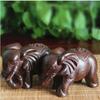 Black Agarwood Elephant Crafts Mini Wooden Animal Figurines Ornament Home Fengshui Lucky Natural Carved Wood Arts Decoration