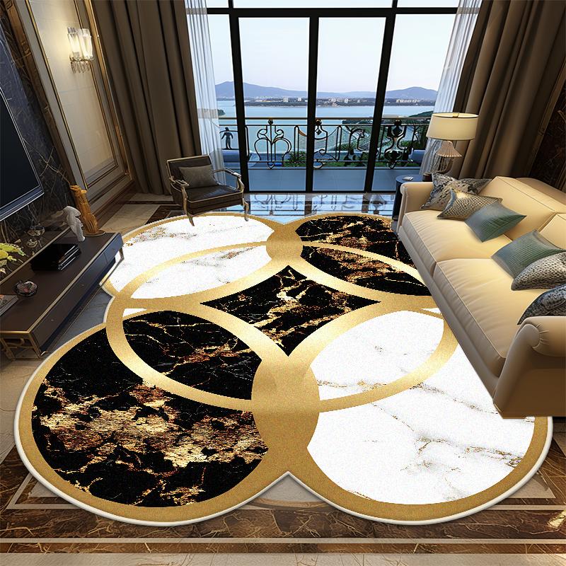 Ковер для гостиной в европейском стиле неправильной формы, роскошное украшение, мягкие большие ковры для спальни, офисный нескользящий складной коврик для пола
