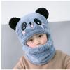 1-12Y Winter Cartoon Rabbit Coral Velvet Cap Plush Balaclava Kids Caps Double Fleece Baby Scarf Hat  Baby Accessories