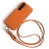 For Samsung Galaxy A35 5G Case with Lanyard Genuine Cow Leather PC Phone Back Cover