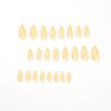 24Pcs/Set Quick Nails Yellow Waves False Nials Sticker Wearable Waterproof Manicure Finished Nails