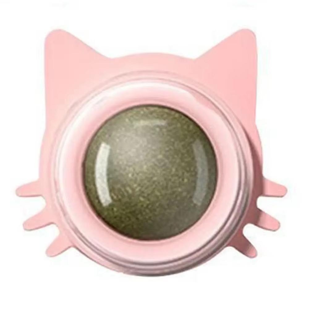 2025 Rotatable Catnip Ball Toy Natural Healthy Cat Wall Stick-on Promote Digestion Sugar Licking Kitten Toy