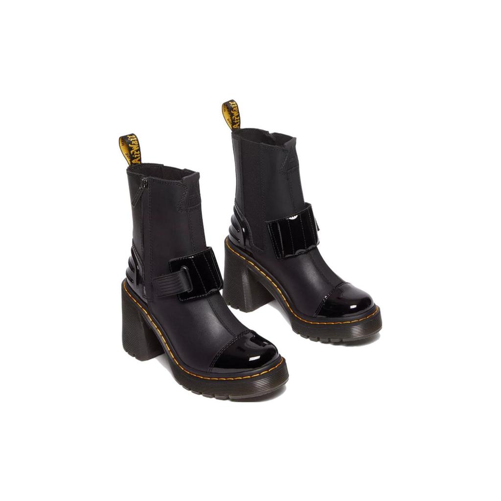 Dr. Martens Leather Casual Round Toe Short Boots Women Boots Black 31012001