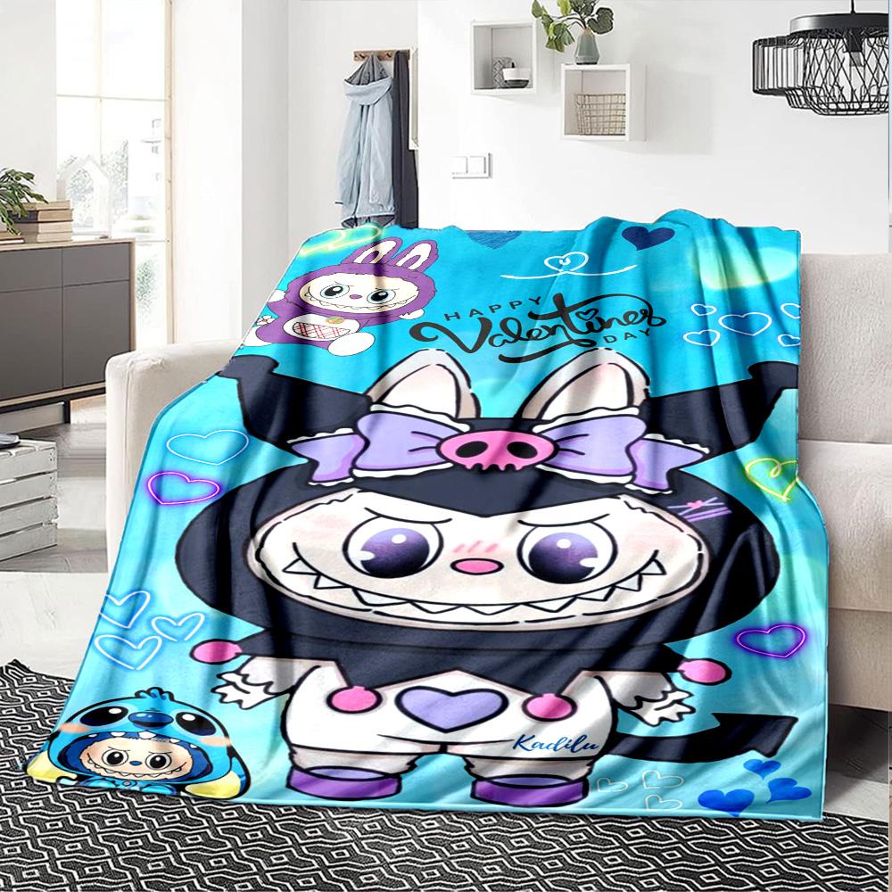 Labubu Blanket Warmthful Decor Suitable for Seaside Office Livingroom Four Seasons Universal Modern Style Perfect Gift for Relatives and Friends