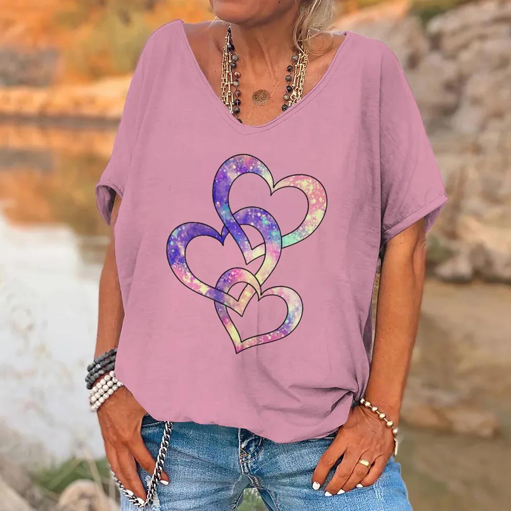 Женская футболка с принтом 3D Horror Skull, топ с V-образным вырезом и короткими рукавами