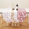 Tassel Decor Long Table Runner Festive Atmosphere Xmas Stamping Leaves Printing Tablecloth Christmas Ornament Home Decoration
