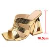 Fashion Super High Heels Gold Sandals for Women Nightclub Hollow Out Metal Heeled Shoes Woman Summer Plus Size Slippers Sandalias Mujer
