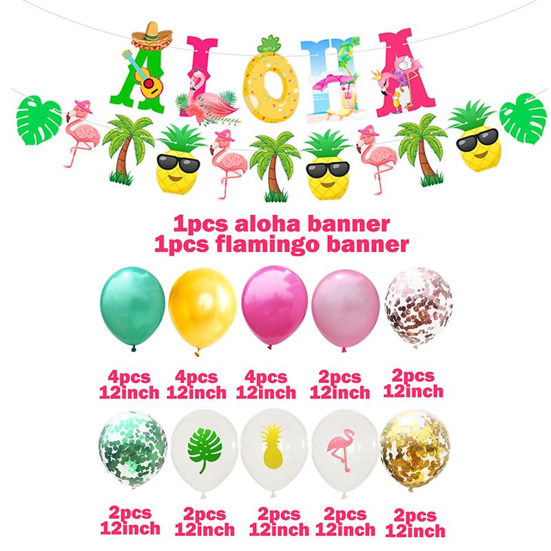 Фламинго гавайская вечеринка украшения Луау одноразовая посуда летние тропические принадлежности для дня рождения свадебное украшение вечеринки
