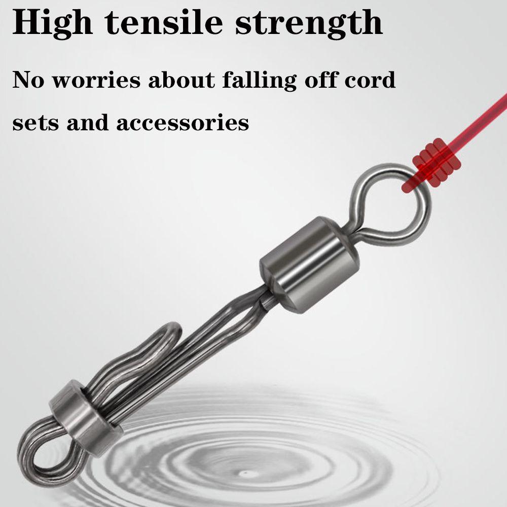 10Pcs/Pack Durable 8-Shaped Terminal Swivels Snap Fishing Connector Rolling Swive Solid Ring