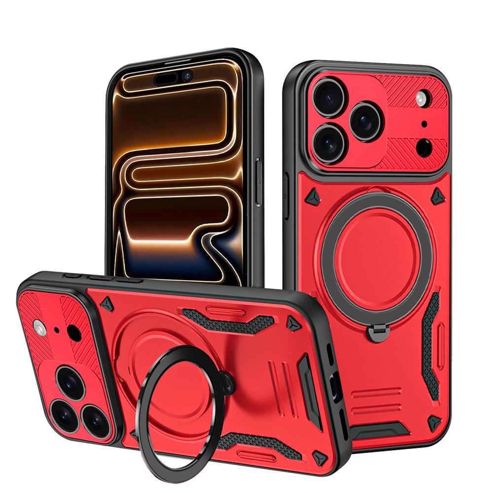 Роскошный бронированный магнитный чехол для iPhone 17 Air 16e 16 15 14 13 12 11 Pro Max Plus с кольцом-подставкой, бампер, защитная крышка