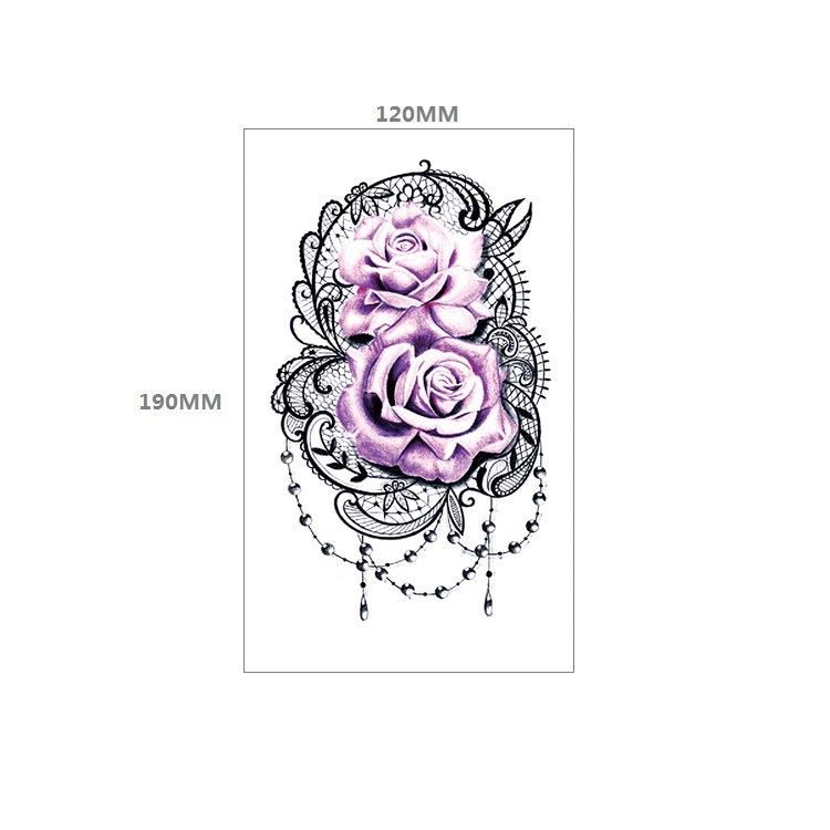Наклейка с татуировкой черепа, вечное значение, часы, оповещение, красная роза, пистолет, нагрудник, наклейка для переноса воды
