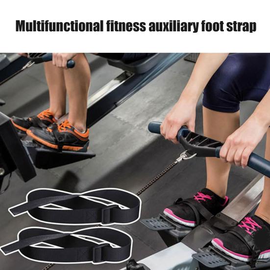 2Pcs Rowing Machine Foot Strap Heavy Duty Adjustable Feet Strap Replacement Multi-functional
