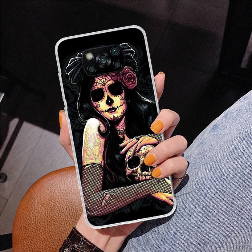 Чехол для телефона Catrina Красивая Девушка Роза Череп для Xiaomi Poco X7 X6 X5 Pro F7 Ultra Redmi 15C 15 13C 13 12C 12 10 10A 10C 9 9A 9C