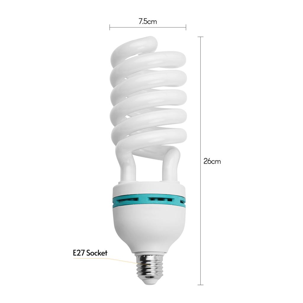 Spiral Fluorescent Light Bulb 135W 5500K Daylight E27 Socket Energy Saving for Studio Photography